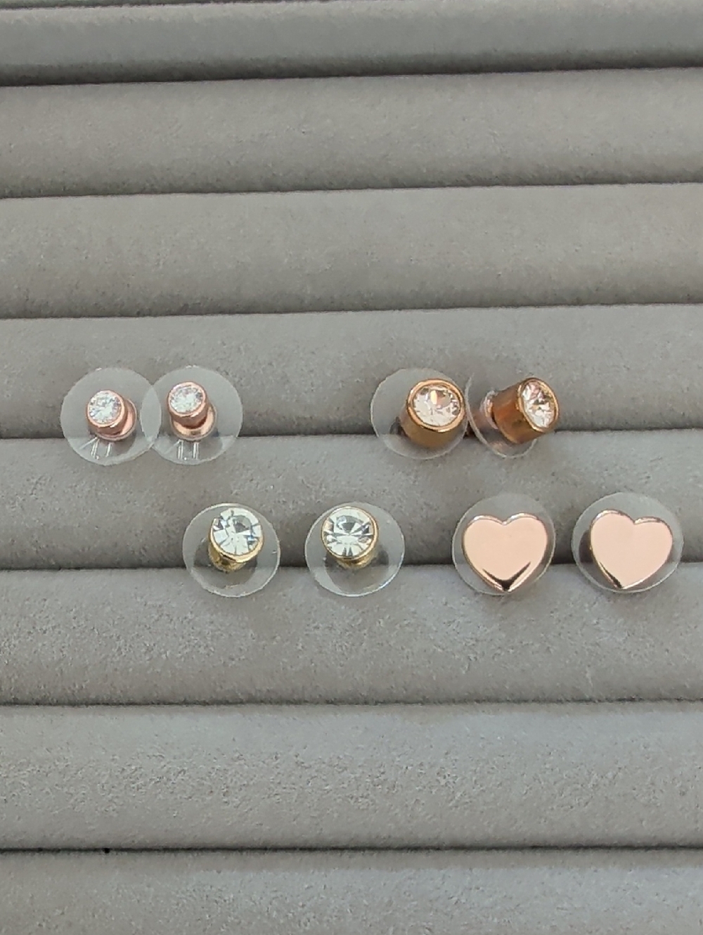 Rose Gold  and Gold Crystal Stud Earrings